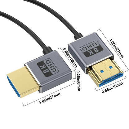 0.7m Coiled Coaxial 8K 48Gbps HDMI 2.1 Cable, Port:Left Bend - Cable by buy2fix | Online Shopping UK | buy2fix