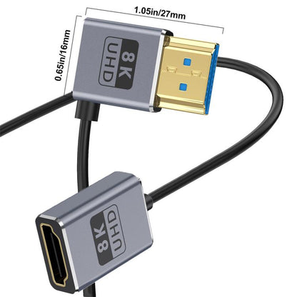 0.7m Coiled Coaxial 8K 48Gbps HDMI 2.1 Cable, Port:Male to Female Right Elbow - Cable by buy2fix | Online Shopping UK | buy2fix