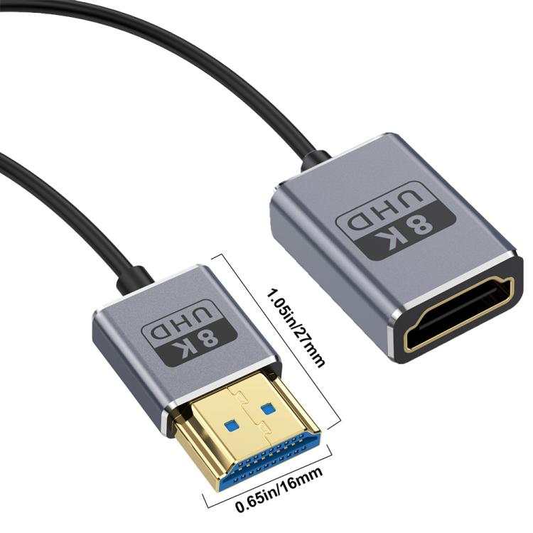0.7m Coiled Coaxial 8K 48Gbps HDMI 2.1 Cable, Port:Male to Female Straight - Cable by buy2fix | Online Shopping UK | buy2fix