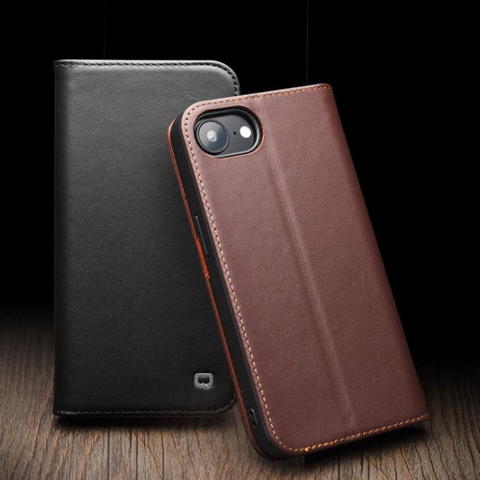 For iPhone 16e QIALINO Classic Gen2 Genuine Leather Phone Case(Black) - iPhone 16e Cases by QIALINO | Online Shopping UK | buy2fix