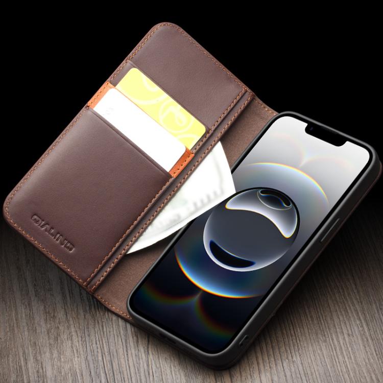 For iPhone 16e QIALINO Classic Gen2 Genuine Leather Phone Case(Brown) - iPhone 16e Cases by QIALINO | Online Shopping UK | buy2fix
