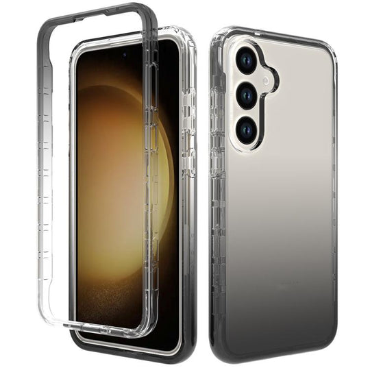 For Samsung Galaxy S24+ 5G Shockproof Clear Gradient PC + TPU Phone Case(Black)