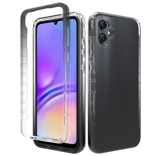 For Samsung Galaxy A05 Shockproof Clear Gradient PC + TPU Phone Case(Black)