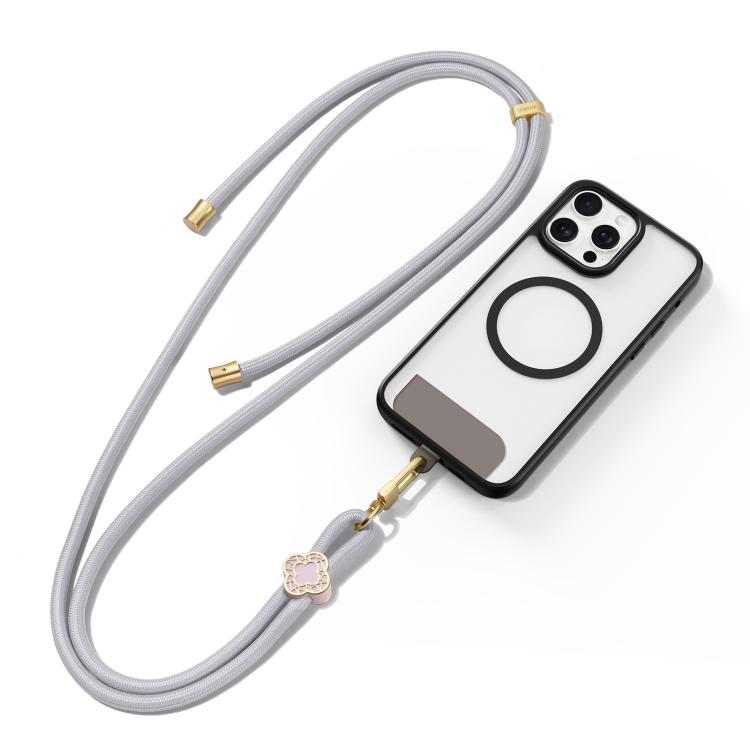 DUX DUCIS Garden Series Begonia Pattern Adjustable Crossbody Phone Lanyard(Grey) - Lanyards & Wrist Straps by DUX DUCIS | Online Shopping UK | buy2fix