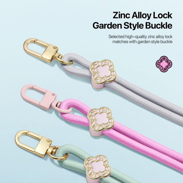 DUX DUCIS Garden Series Begonia Pattern Adjustable Crossbody Phone Lanyard(Grey) - Lanyards & Wrist Straps by DUX DUCIS | Online Shopping UK | buy2fix