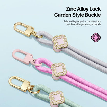 DUX DUCIS Garden Series Begonia Pattern Adjustable Crossbody Phone Lanyard(Grey) - Lanyards & Wrist Straps by DUX DUCIS | Online Shopping UK | buy2fix