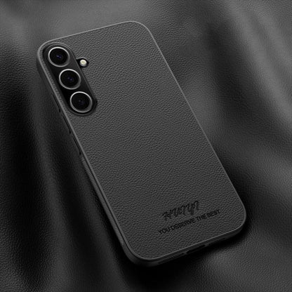 For Samsung Galaxy S25 5G HUIYI Leather Magnetic Phone Case(Black) by buy2fix