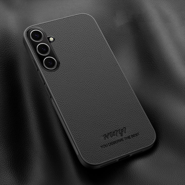 For Samsung Galaxy S25+ 5G HUIYI Leather Magnetic Phone Case(Black) by buy2fix