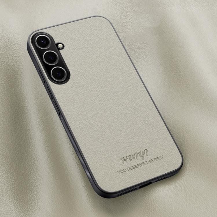 For Samsung Galaxy S25+ 5G HUIYI Leather Magnetic Phone Case(White) by buy2fix