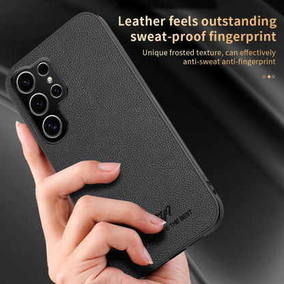 For Samsung Galaxy S25 Ultra 5G HUIYI Leather Magnetic Phone Case(Black) by buy2fix