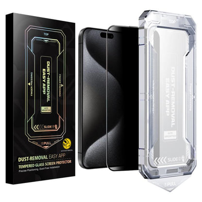 For iPhone 15 Pro Easy Install Privacy Tempered Glass Film - iPhone 15 Pro Tempered Glass by buy2fix | Online Shopping UK | buy2fix