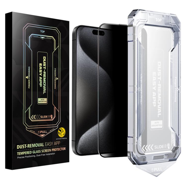 For iPhone 15 Pro Max Easy Install Privacy Tempered Glass Film - iPhone 15 Pro Max Tempered Glass by buy2fix | Online Shopping UK | buy2fix