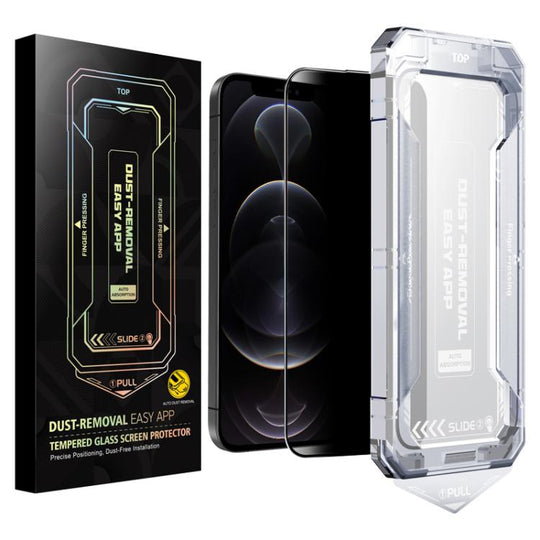 For iPhone 12 Pro Max Easy Install Privacy Tempered Glass Film