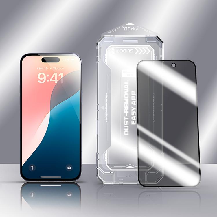 For iPhone 16 Plus / 15 Plus Easy Install Privacy Tempered Glass Film - iPhone 16 Plus Tempered Glass by buy2fix | Online Shopping UK | buy2fix