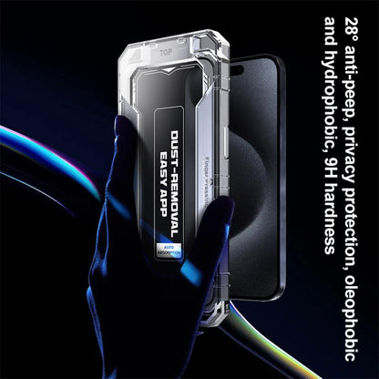 For iPhone 16 Pro Easy Install Privacy Tempered Glass Film - iPhone 16 Pro Tempered Glass by buy2fix | Online Shopping UK | buy2fix