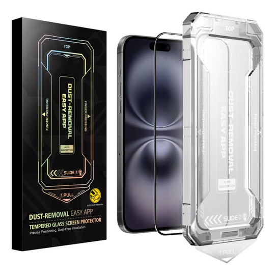 For iPhone 16 Plus / 15 Plus Easy Install HD Tempered Glass Film