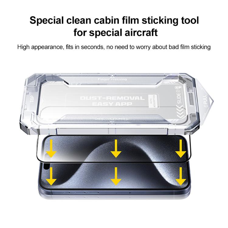 For iPhone 16 / 15 Easy Install HD Tempered Glass Film - iPhone 16 Tempered Glass by buy2fix | Online Shopping UK | buy2fix
