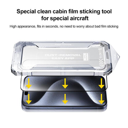 For iPhone 16 / 15 Easy Install HD Tempered Glass Film - iPhone 16 Tempered Glass by buy2fix | Online Shopping UK | buy2fix