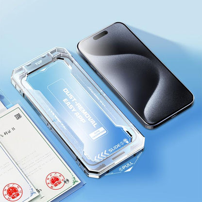 For iPhone 16 / 15 Easy Install HD Tempered Glass Film - iPhone 16 Tempered Glass by buy2fix | Online Shopping UK | buy2fix