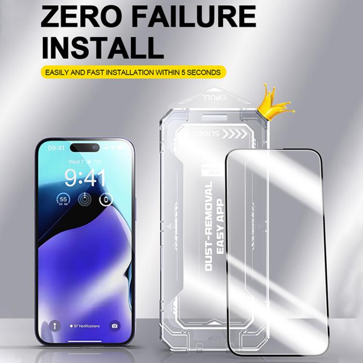 For iPhone 16 / 15 Easy Install HD Tempered Glass Film - iPhone 16 Tempered Glass by buy2fix | Online Shopping UK | buy2fix