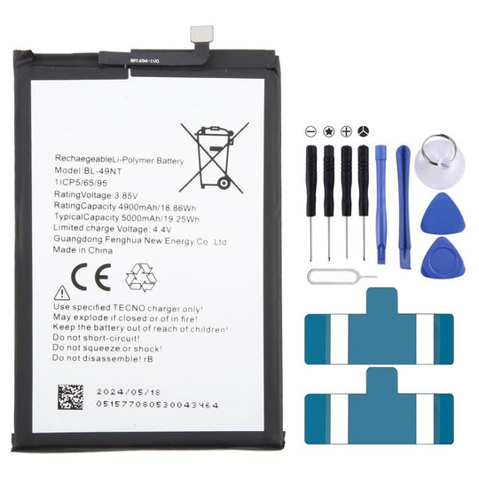 For Tecno Transsion Spark GO 2023 BL-49NT 4900mAh Battery Replacement