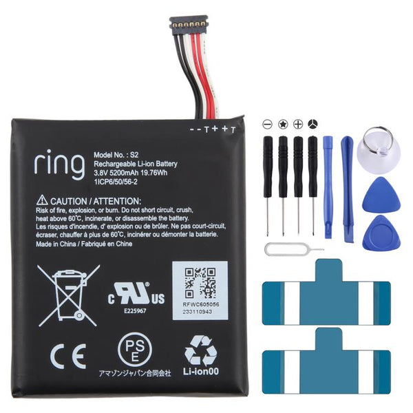 For Ring Video Doorbell Ring S2 5200mAh Battery Replacement by buy2fix
