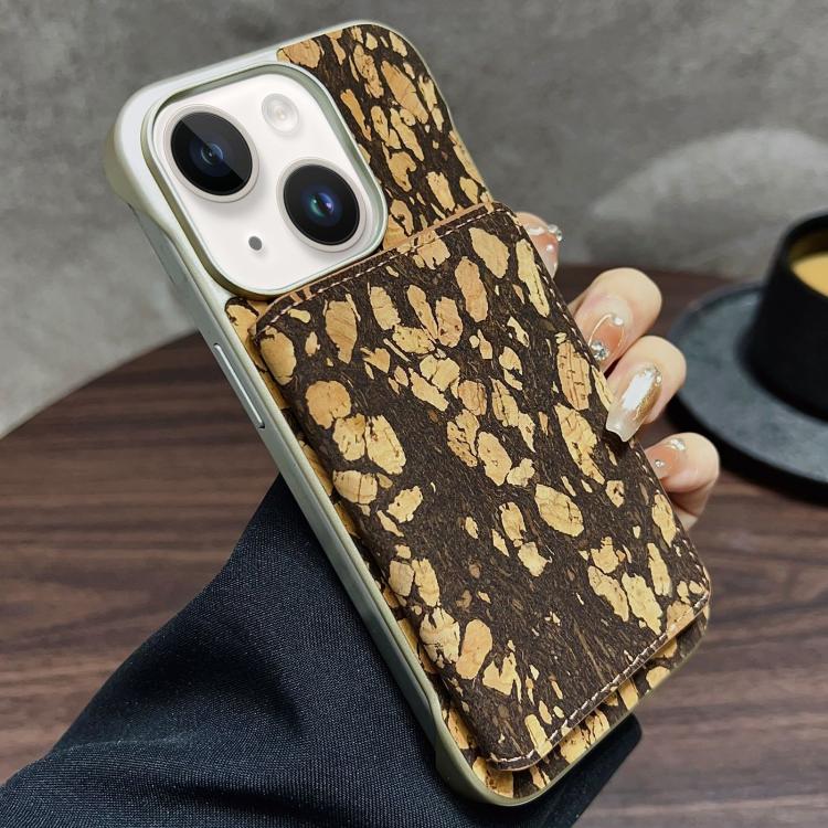 For iPhone 14 / 13 Denior D24 Paint MagSafe Card Slot Phone Case(Black Grain) - iPhone 14 Cases by Denior | Online Shopping UK | buy2fix