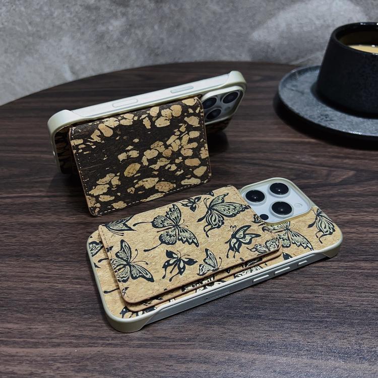 For iPhone 14 Pro Denior D24 Paint MagSafe Card Slot Phone Case(Black Grain) - iPhone 14 Pro Cases by Denior | Online Shopping UK | buy2fix