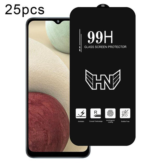 For Samsung Galaxy A12 India 25pcs High Aluminum Large Arc Full Screen Tempered Glass Film