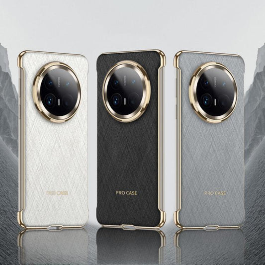 For Huawei Mate 70 Pro+ GKK Borderless Electroplated Leather Magsafe Phone Case(Silver Brocade Grey) by GKK