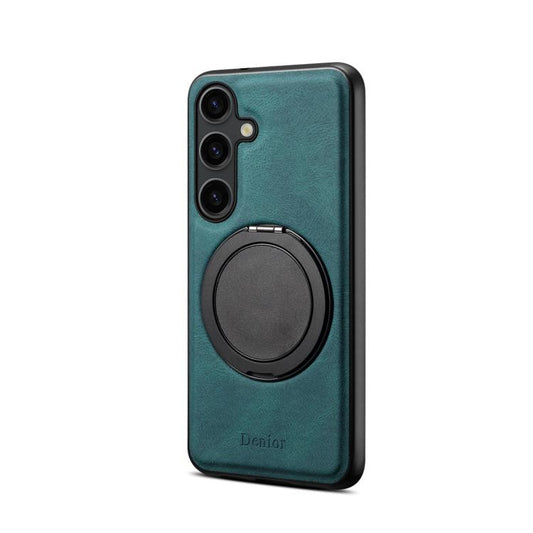 For Samsung Galaxy S25 5G Denior A14 Skin Feel Rotating Holder MagSafe Phone Case(Blue) - Galaxy S25 5G Cases by Denior | Online Shopping UK | buy2fix