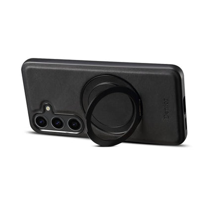 For Samsung Galaxy S25 5G Denior A14 Skin Feel Rotating Holder MagSafe Phone Case(Black) - Galaxy S25 5G Cases by Denior | Online Shopping UK | buy2fix