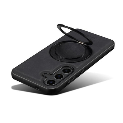 For Samsung Galaxy S25 5G Denior A14 Skin Feel Rotating Holder MagSafe Phone Case(Black) - Galaxy S25 5G Cases by Denior | Online Shopping UK | buy2fix