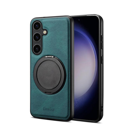 For Samsung Galaxy S25+ 5G Denior A14 Skin Feel Rotating Holder MagSafe Phone Case(Blue) - Galaxy S25+ 5G Cases by Denior | Online Shopping UK | buy2fix