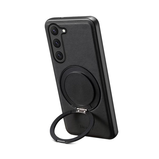 For Samsung Galaxy S23 5G Denior A14 Skin Feel Rotating Holder MagSafe Phone Case(Black) - Galaxy S23 5G Cases by Denior | Online Shopping UK | buy2fix
