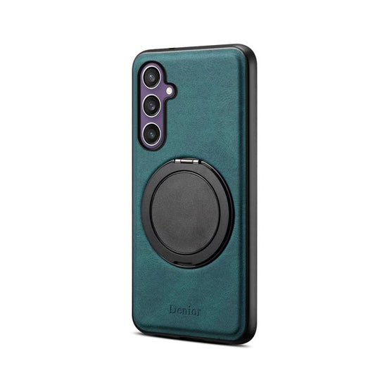 For Samsung Galaxy S24 5G Denior A14 Skin Feel Rotating Holder MagSafe Phone Case(Blue) - Galaxy S24 5G Cases by Denior | Online Shopping UK | buy2fix
