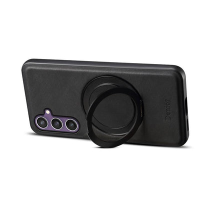 For Samsung Galaxy S24 5G Denior A14 Skin Feel Rotating Holder MagSafe Phone Case(Black) - Galaxy S24 5G Cases by Denior | Online Shopping UK | buy2fix