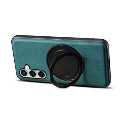 For Samsung Galaxy S24 FE 5G Denior A14 Skin Feel Rotating Holder MagSafe Phone Case(Blue) - Galaxy S24 FE 5G Cases by Denior | Online Shopping UK | buy2fix