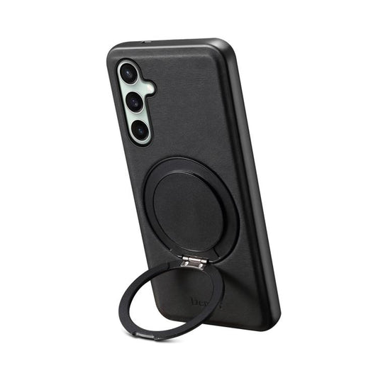 For Samsung Galaxy S24 FE 5G Denior A14 Skin Feel Rotating Holder MagSafe Phone Case(Black) - Galaxy S24 FE 5G Cases by Denior | Online Shopping UK | buy2fix