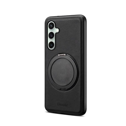 For Samsung Galaxy S24 FE 5G Denior A14 Skin Feel Rotating Holder MagSafe Phone Case(Black) - Galaxy S24 FE 5G Cases by Denior | Online Shopping UK | buy2fix