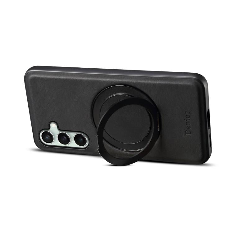 For Samsung Galaxy S24 FE 5G Denior A14 Skin Feel Rotating Holder MagSafe Phone Case(Black) - Galaxy S24 FE 5G Cases by Denior | Online Shopping UK | buy2fix