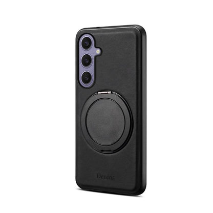 For Samsung Galaxy S24+ 5G Denior A14 Skin Feel Rotating Holder MagSafe Phone Case(Black) - Galaxy S24+ 5G Cases by Denior | Online Shopping UK | buy2fix
