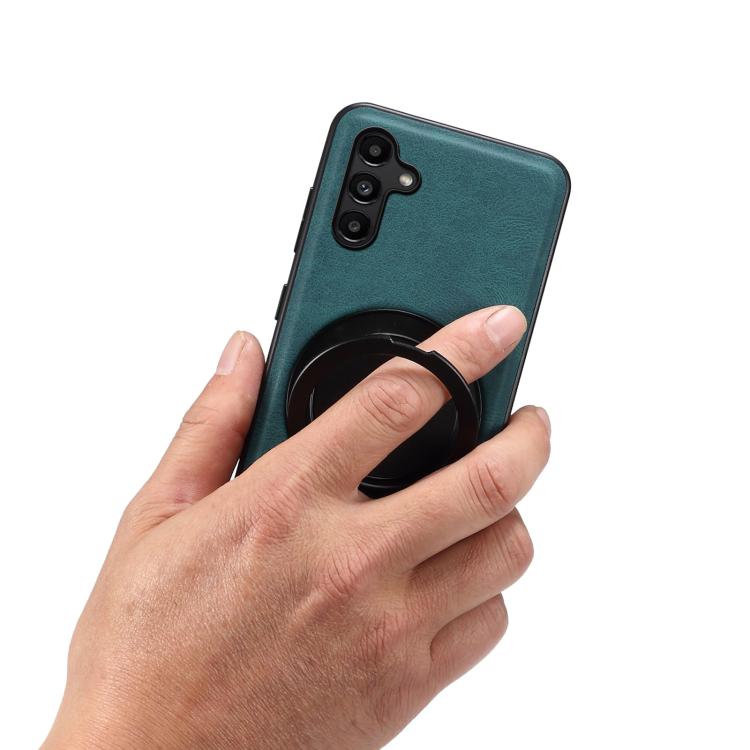 For Samsung Galaxy A15 5G Denior A14 Skin Feel Rotating Holder MagSafe Phone Case(Blue) - Galaxy Phone Cases by Denior | Online Shopping UK | buy2fix