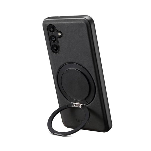 For Samsung Galaxy A15 5G Denior A14 Skin Feel Rotating Holder MagSafe Phone Case(Black) - Galaxy Phone Cases by Denior | Online Shopping UK | buy2fix