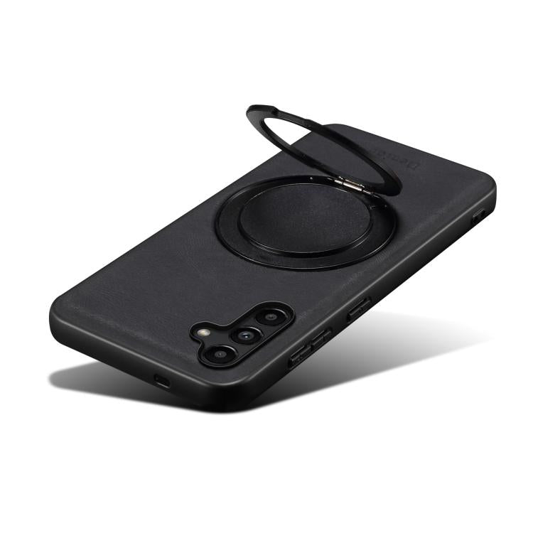 For Samsung Galaxy A15 5G Denior A14 Skin Feel Rotating Holder MagSafe Phone Case(Black) - Galaxy Phone Cases by Denior | Online Shopping UK | buy2fix