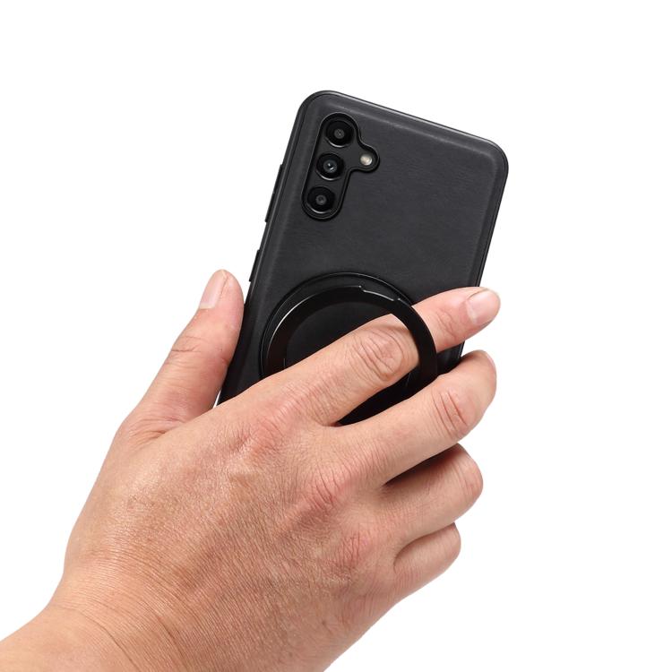 For Samsung Galaxy A15 5G Denior A14 Skin Feel Rotating Holder MagSafe Phone Case(Black) - Galaxy Phone Cases by Denior | Online Shopping UK | buy2fix