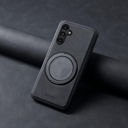 For Samsung Galaxy A15 5G Denior A14 Skin Feel Rotating Holder MagSafe Phone Case(Black) - Galaxy Phone Cases by Denior | Online Shopping UK | buy2fix