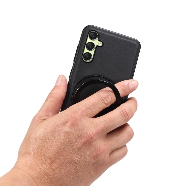 For Samsung Galaxy A16 5G Denior A14 Skin Feel Rotating Holder MagSafe Phone Case(Black) - Galaxy Phone Cases by Denior | Online Shopping UK | buy2fix