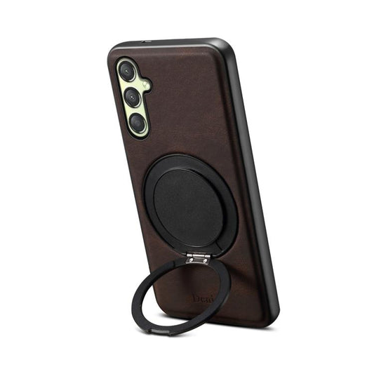 For Samsung Galaxy A25 5G Denior A14 Skin Feel Rotating Holder MagSafe Phone Case(Brown) - Galaxy Phone Cases by Denior | Online Shopping UK | buy2fix