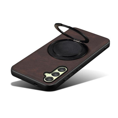 For Samsung Galaxy A25 5G Denior A14 Skin Feel Rotating Holder MagSafe Phone Case(Brown) - Galaxy Phone Cases by Denior | Online Shopping UK | buy2fix